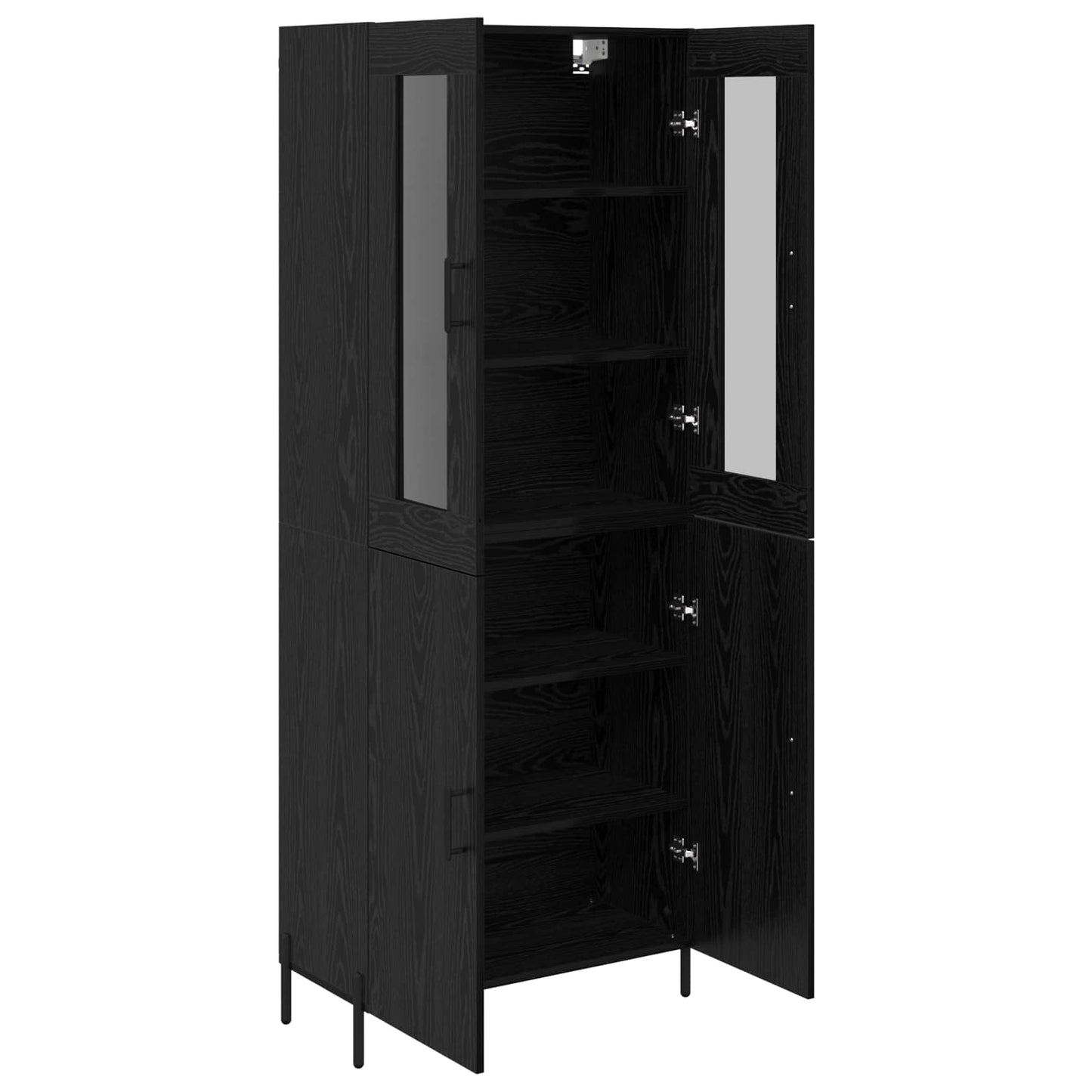 vidaXL Highboard Black Oak 69.5 x 34 x 180 cm Engineered Wood