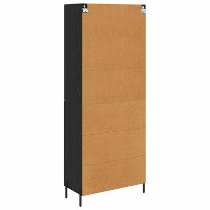 vidaXL Highboard Black Oak 69.5 x 34 x 180 cm Engineered Wood