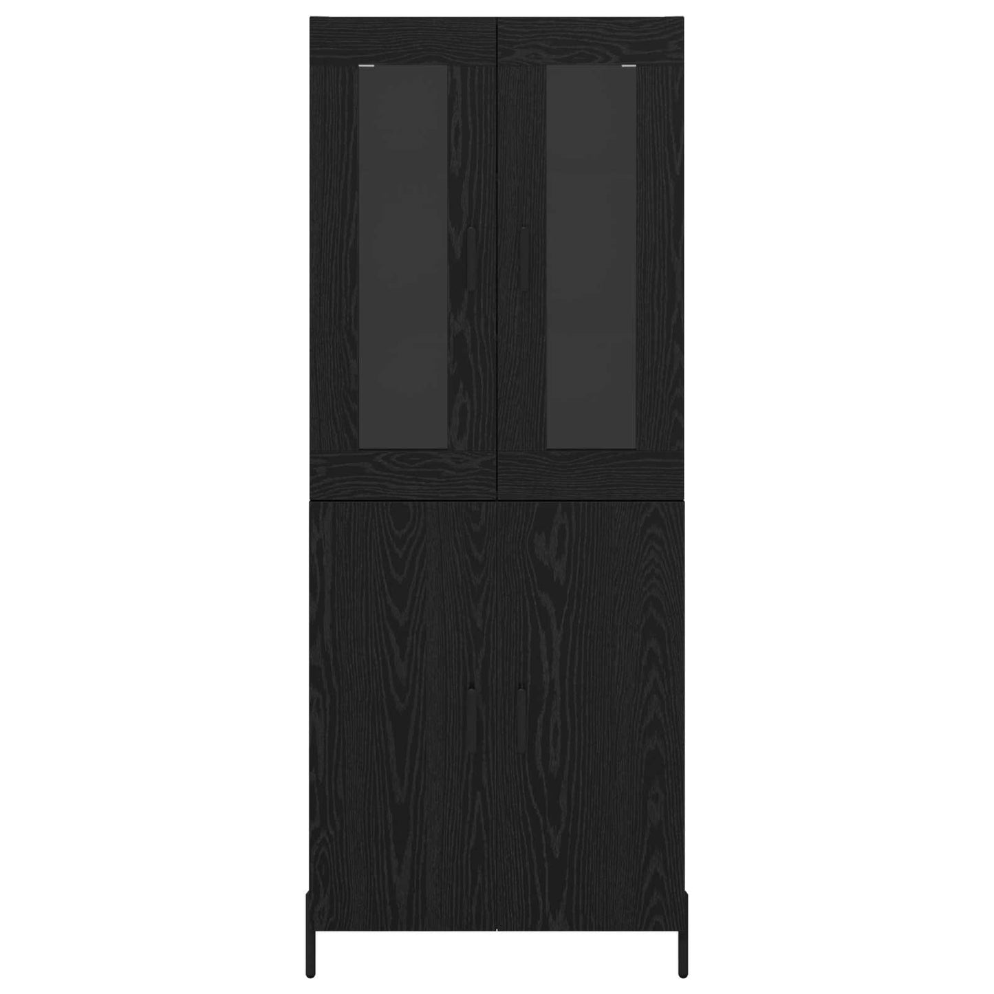 vidaXL Highboard Black Oak 69.5 x 34 x 180 cm Engineered Wood