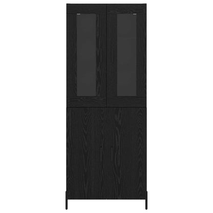 vidaXL Highboard Black Oak 69.5 x 34 x 180 cm Engineered Wood