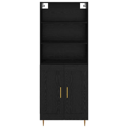vidaXL Highboard Black Oak 69.5 x 34 x 180 cm Engineered Wood
