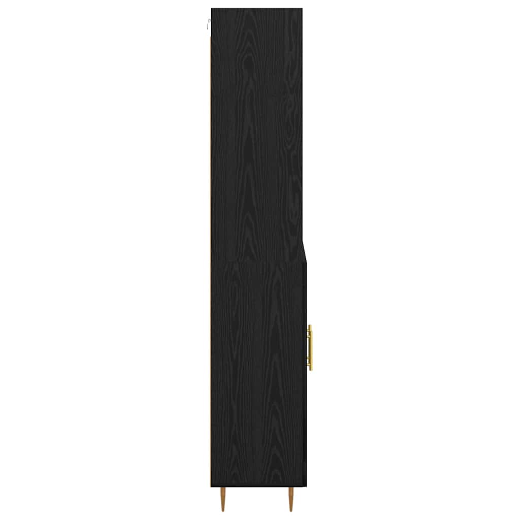 vidaXL Highboard Black Oak 69.5 x 34 x 180 cm Engineered Wood