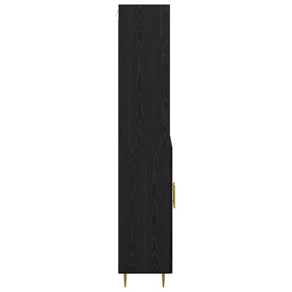 vidaXL Highboard Black Oak 69.5 x 34 x 180 cm Engineered Wood