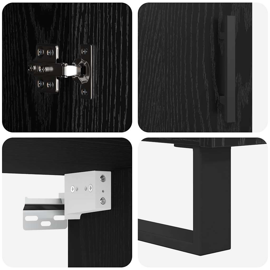 vidaXL Highboard 2 pcs Black Oak 69.5 x 34 x 180 cm