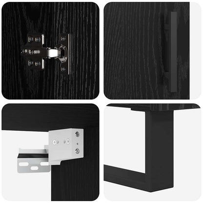 vidaXL Highboard 2 pcs Black Oak 69.5 x 34 x 180 cm