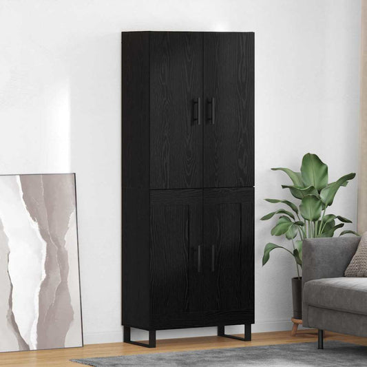vidaXL Highboard 2 pcs Black Oak 69.5 x 34 x 180 cm