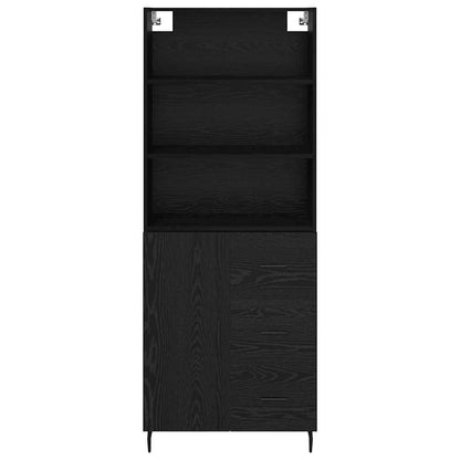 vidaXL Highboard with Drawer Black Oak 69.5 x 34 x 180 cm