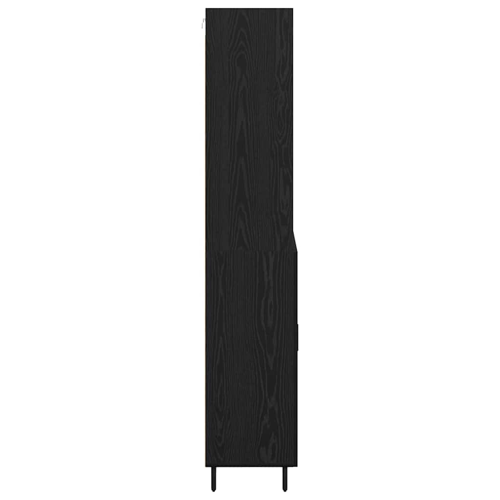 vidaXL Highboard with Drawer Black Oak 69.5 x 34 x 180 cm