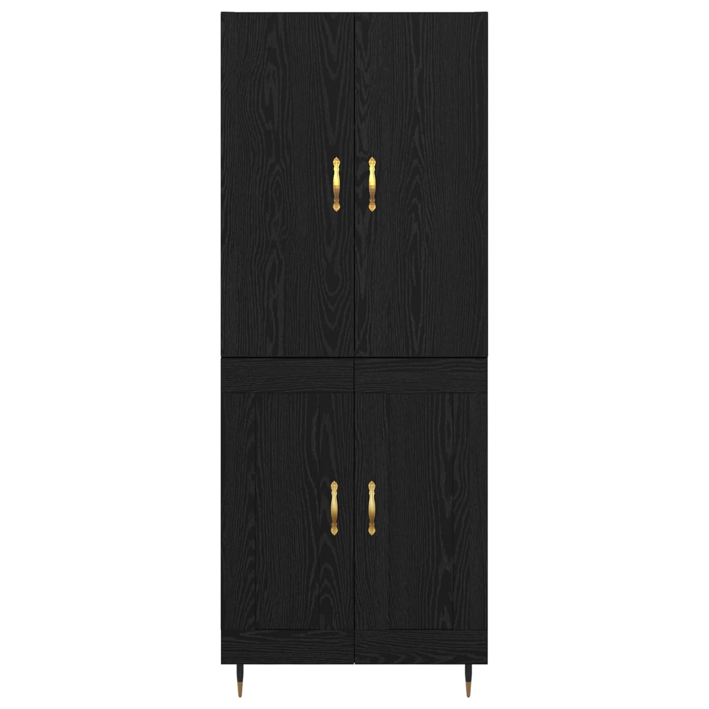 vidaXL Highboard Black Oak 69.5 x 34 x 180 cm Engineered Wood