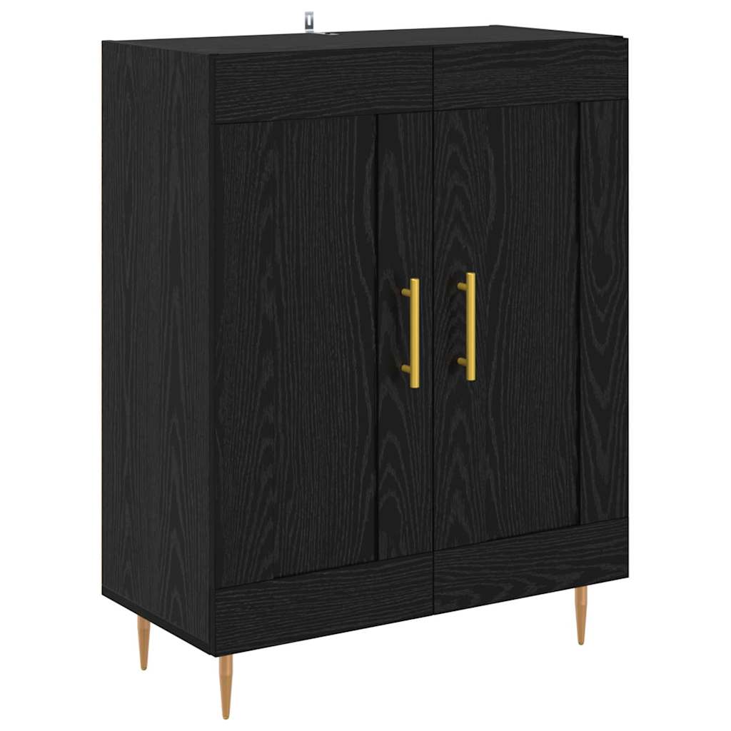vidaXL Highboard 2 pcs Black Oak Engineered Wood