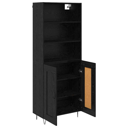 vidaXL Highboard with Drawer 2 pcs Black Oak Engineered Wood
