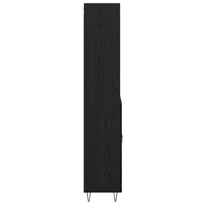 vidaXL Highboard with Drawer 2 pcs Black Oak Engineered Wood