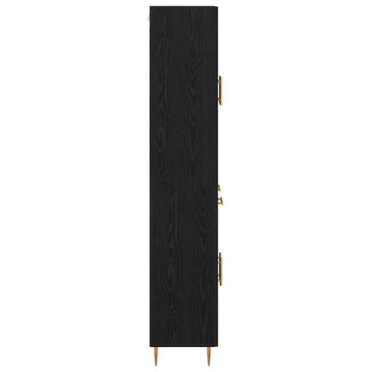 vidaXL Highboard with Drawer 2 pcs Black Oak Engineered Wood