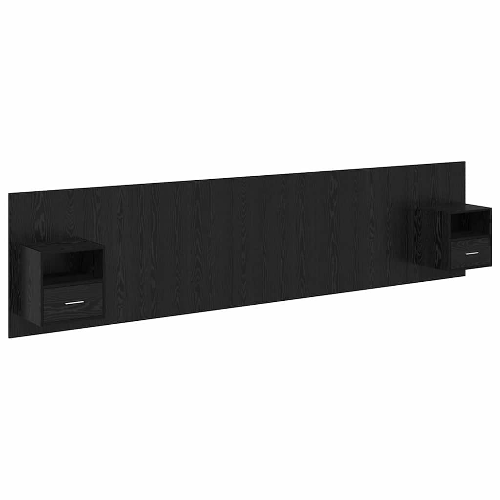 vidaXL Headboard with Cabinet 3 pcs Black Oak Engineered Wood