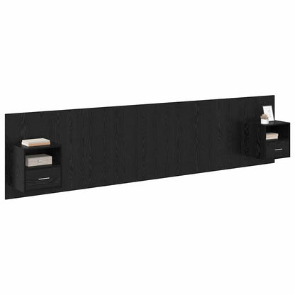 vidaXL Headboard with Cabinet 3 pcs Black Oak Engineered Wood