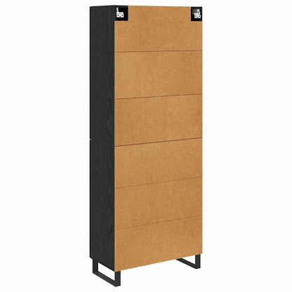 vidaXL Highboard Black Oak 69.5 x 34 x 180 cm Engineered Wood