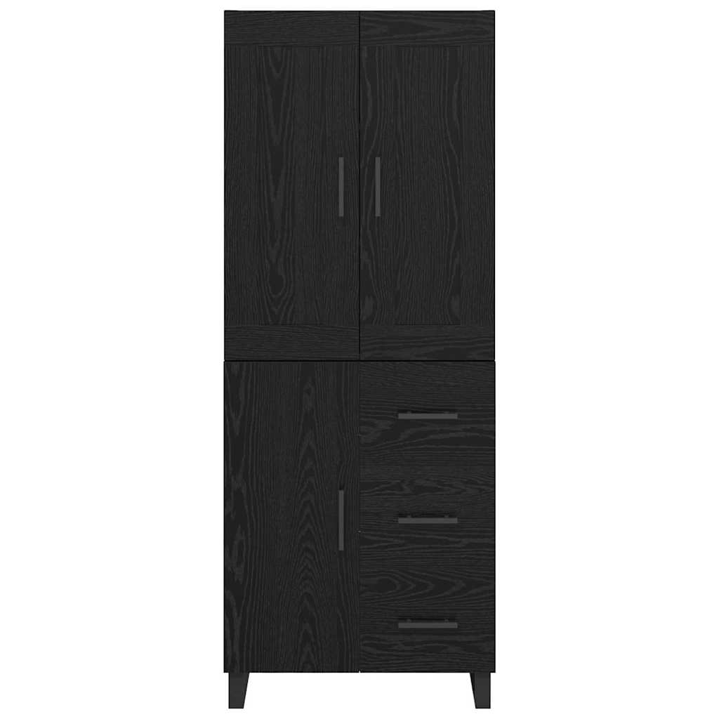 vidaXL Highboard Black Oak 69.5 x 34 x 180 cm Engineered Wood