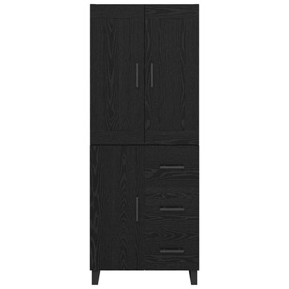 vidaXL Highboard Black Oak 69.5 x 34 x 180 cm Engineered Wood