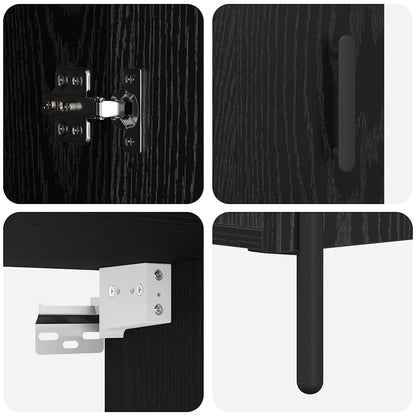 vidaXL Highboard Black oak 69.5 x 34 x 180 cm Engineered Wood