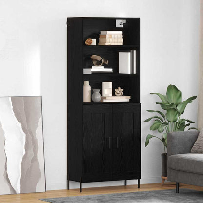 vidaXL Highboard Black oak 69.5 x 34 x 180 cm Engineered Wood