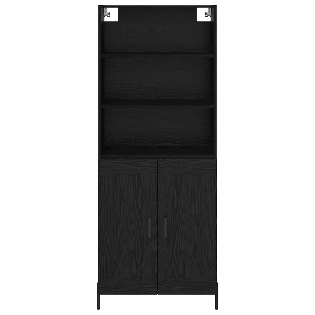 vidaXL Highboard Black oak 69.5 x 34 x 180 cm Engineered Wood