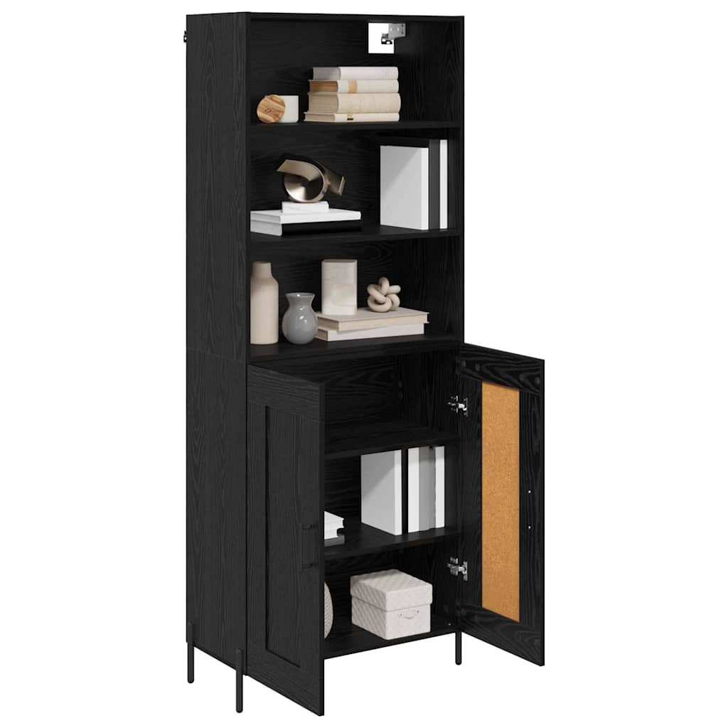 vidaXL Highboard Black oak 69.5 x 34 x 180 cm Engineered Wood