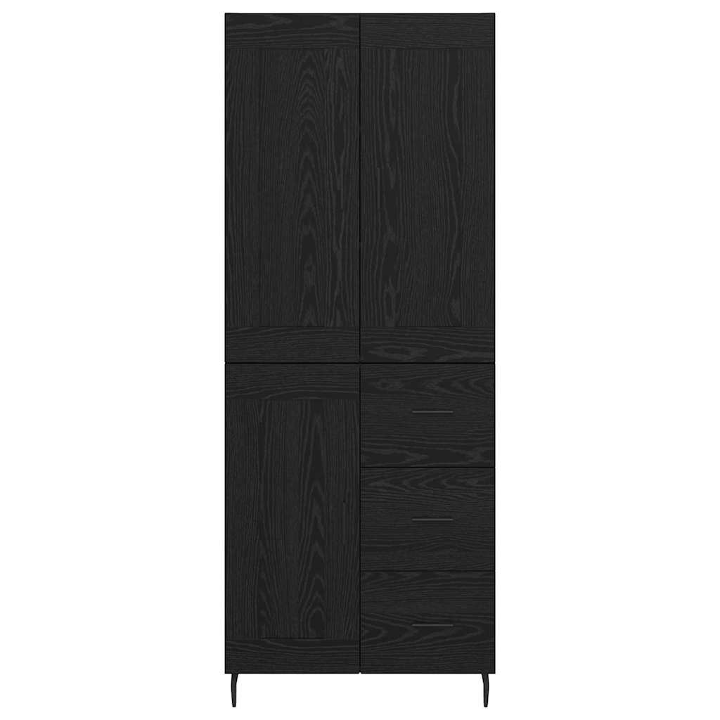 vidaXL Highboard 2 pcs Black Oak 69.5 x 34 x 180 cm Engineered Wood