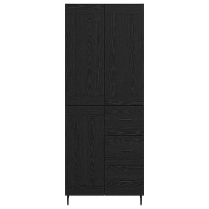 vidaXL Highboard 2 pcs Black Oak 69.5 x 34 x 180 cm Engineered Wood