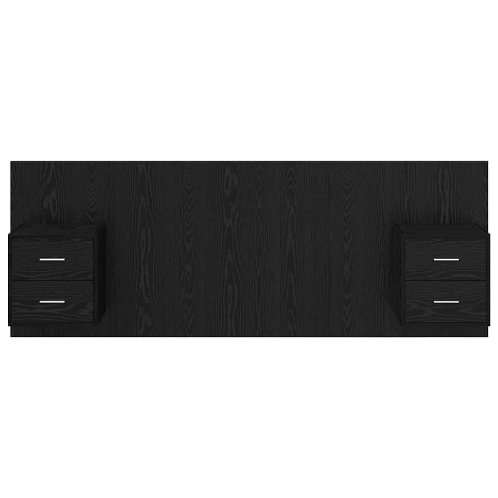 vidaXL Headboard with Cabinet 3 pcs Black Oak Engineered Wood