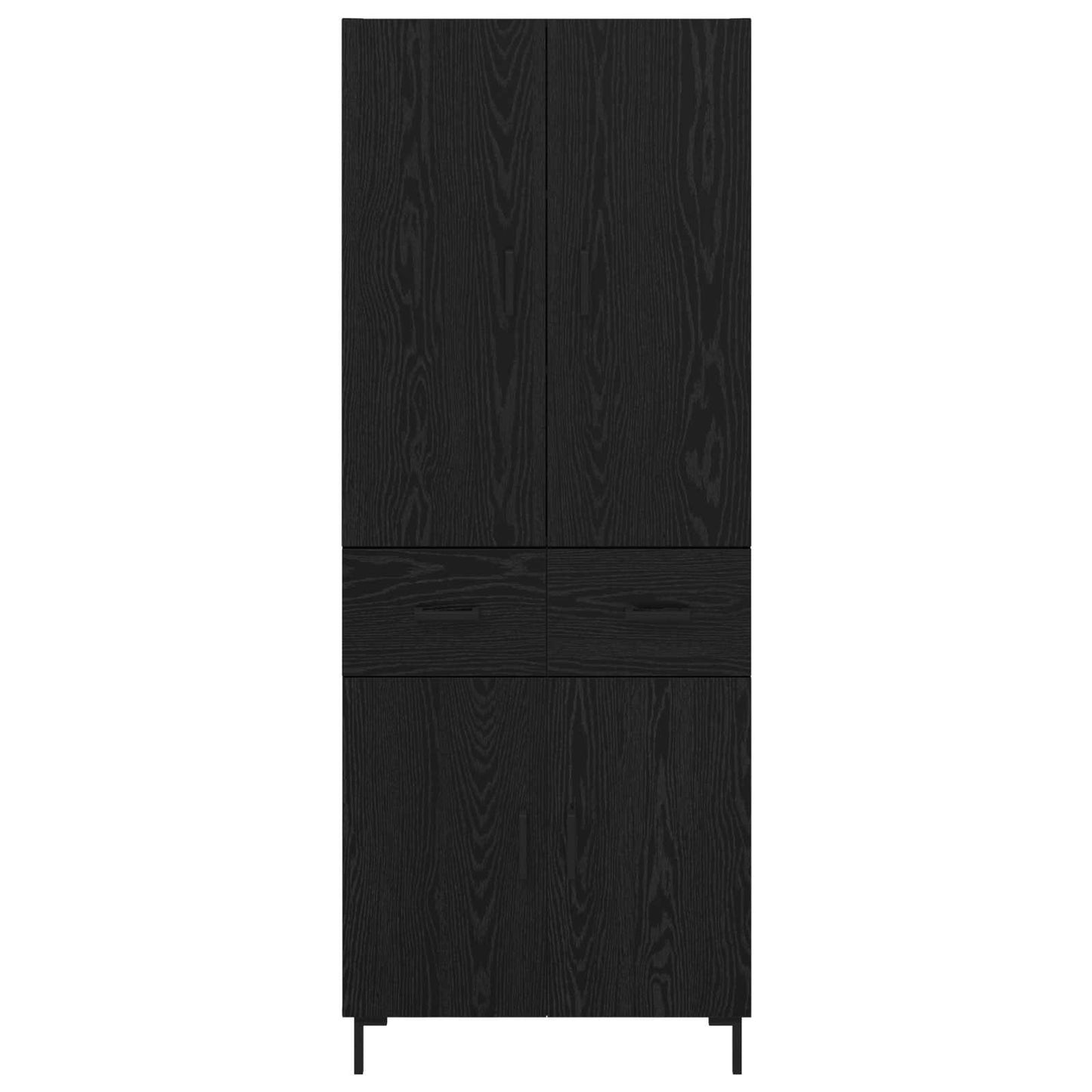 vidaXL Highboard Black Oak 69.5 x 34 x 180 cm Engineered Wood