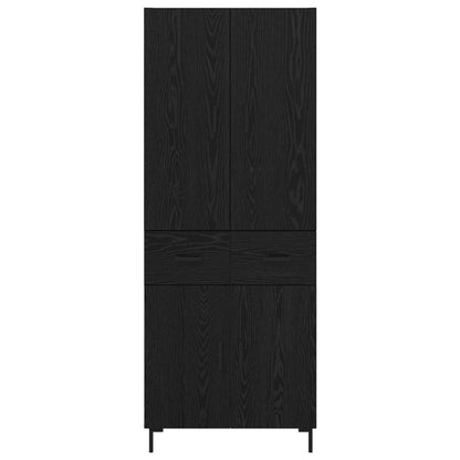 vidaXL Highboard Black Oak 69.5 x 34 x 180 cm Engineered Wood