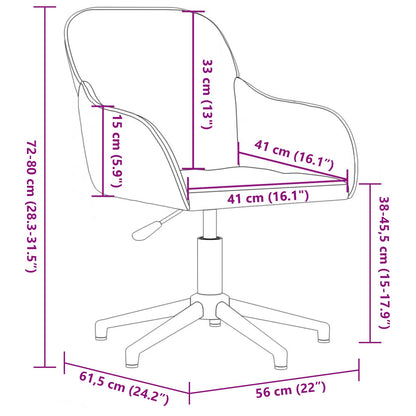 vidaXL Office Chair Height Adjustable Black 56 x 61.5 x 72 cm Velvet