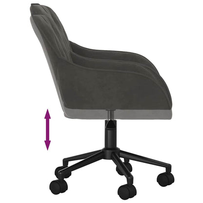 vidaXL Office Chair with Wheel Dark Grey 56 x 61.5 x 72 cm Velvet