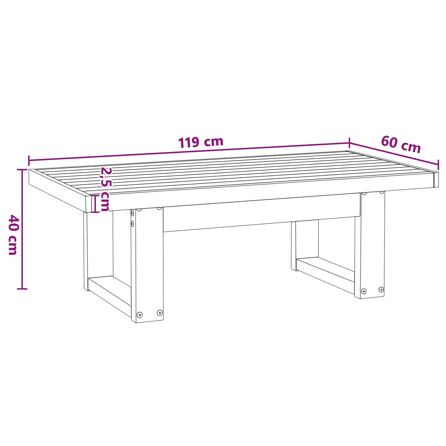 vidaXL Coffee Table NOAIN Black 119 x 60 x 40 cm Solid Pine Wood