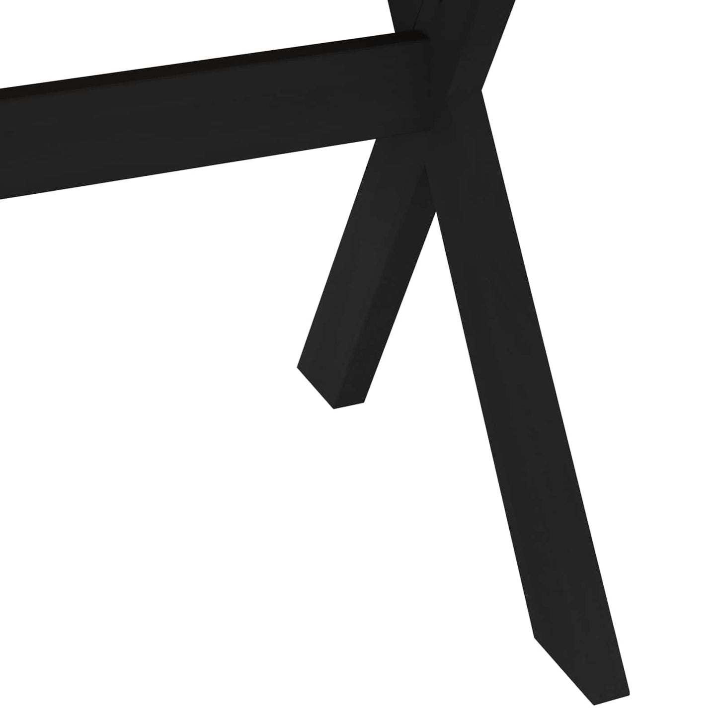 vidaXL Dining Table NOAIN 160 cm Solid Pine Wood Black Rectangular
