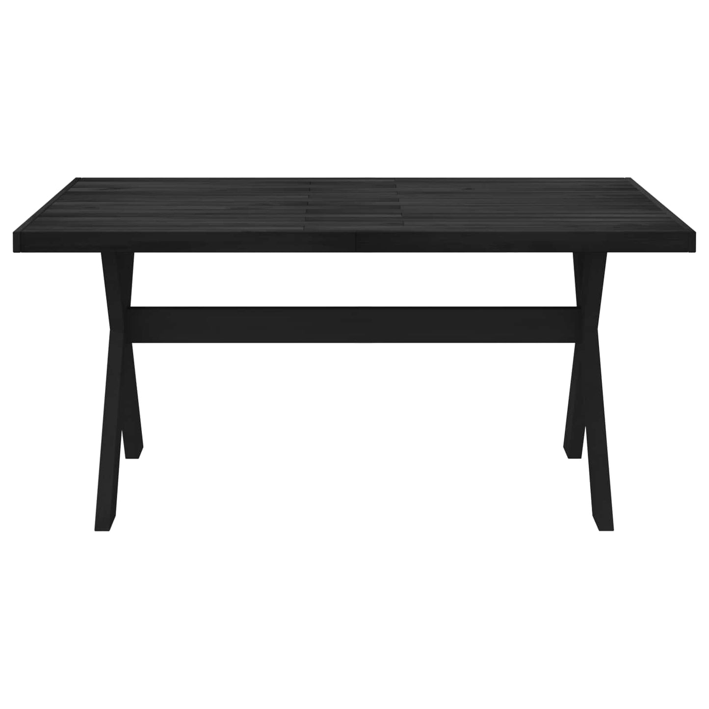 vidaXL Dining Table NOAIN 160 cm Solid Pine Wood Black Rectangular