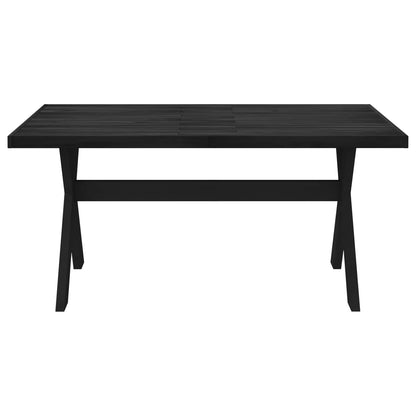 vidaXL Dining Table NOAIN 160 cm Solid Pine Wood Black Rectangular