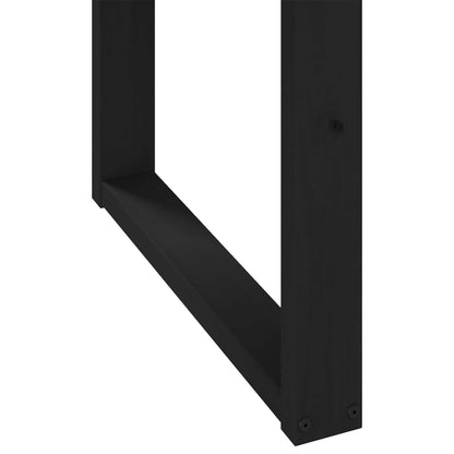 vidaXL Dining Table NOAIN 160 cm Solid Pine Wood Black Rectangular