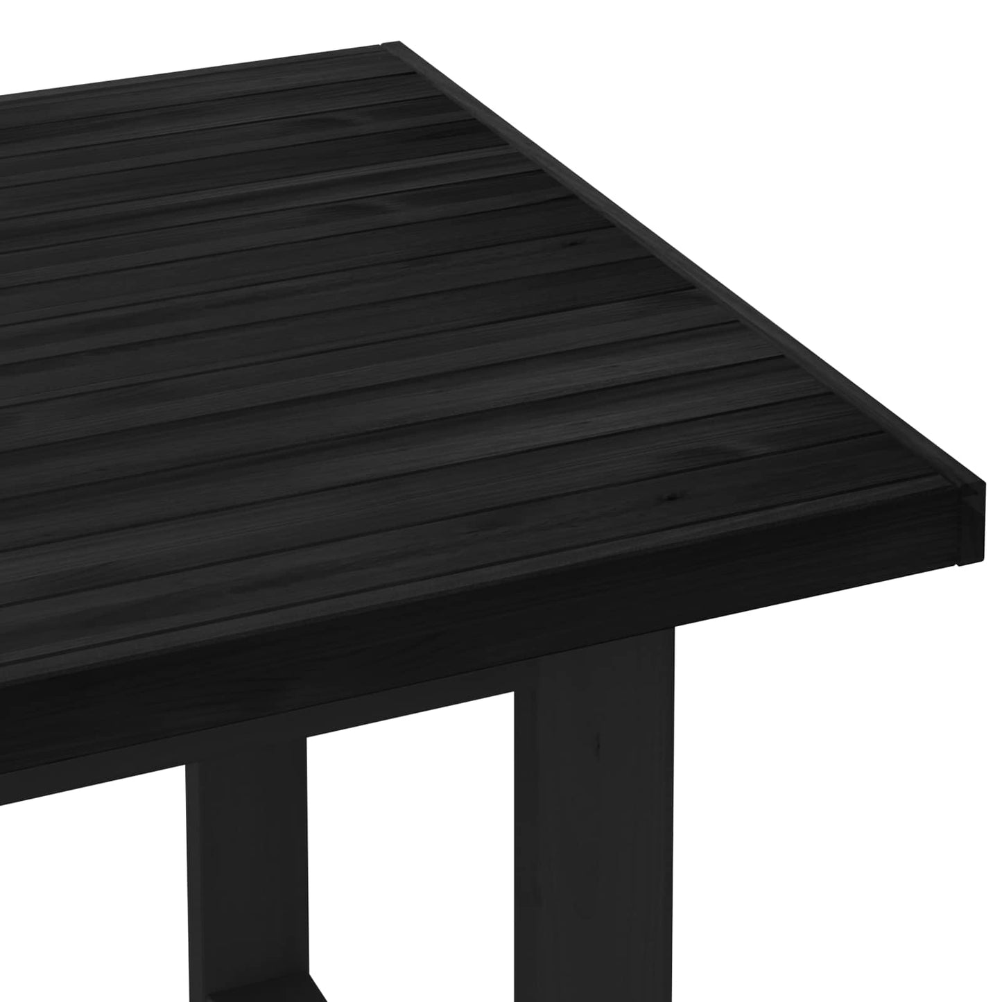 vidaXL Dining Table NOAIN 160 cm Solid Pine Wood Black Rectangular
