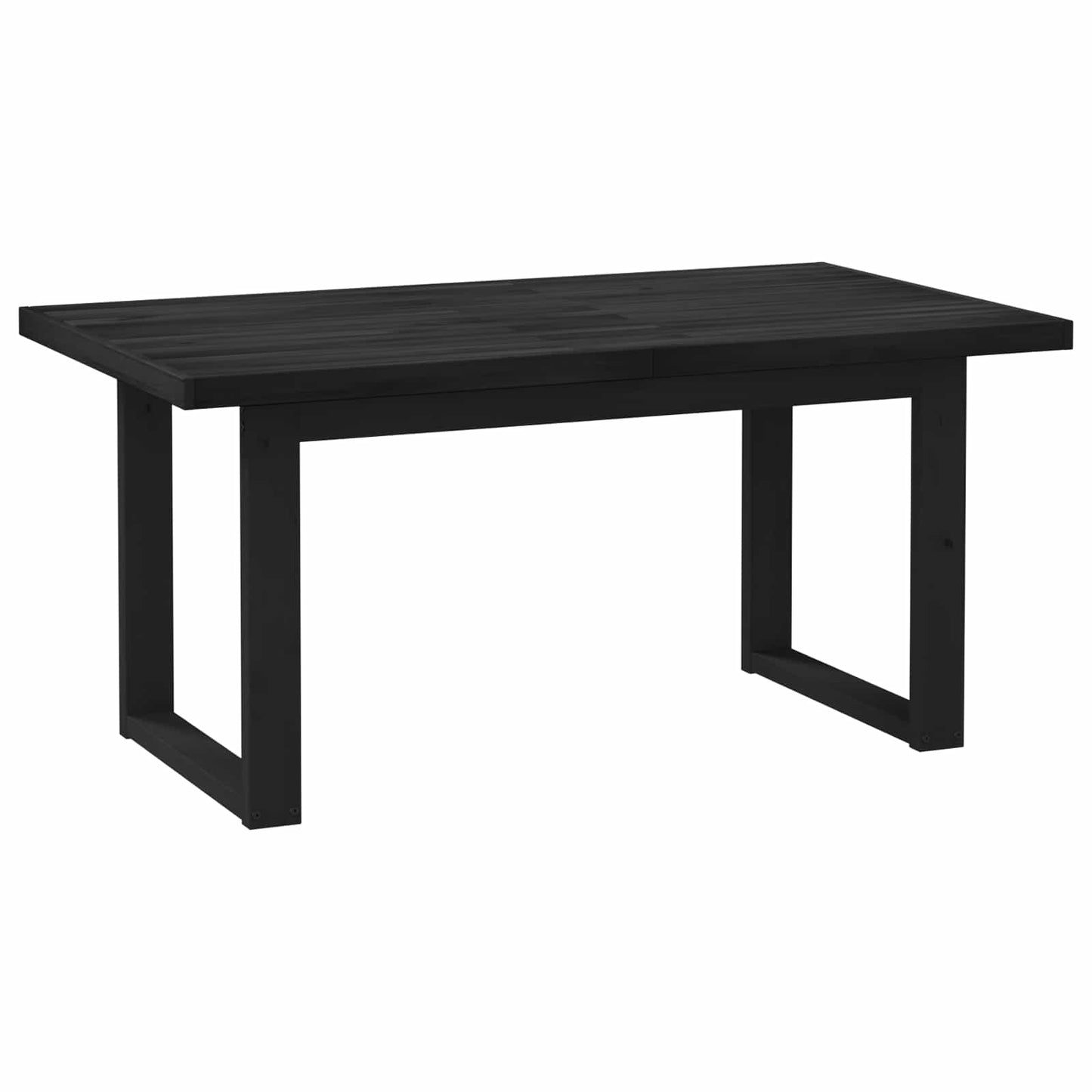 vidaXL Dining Table NOAIN 160 cm Solid Pine Wood Black Rectangular