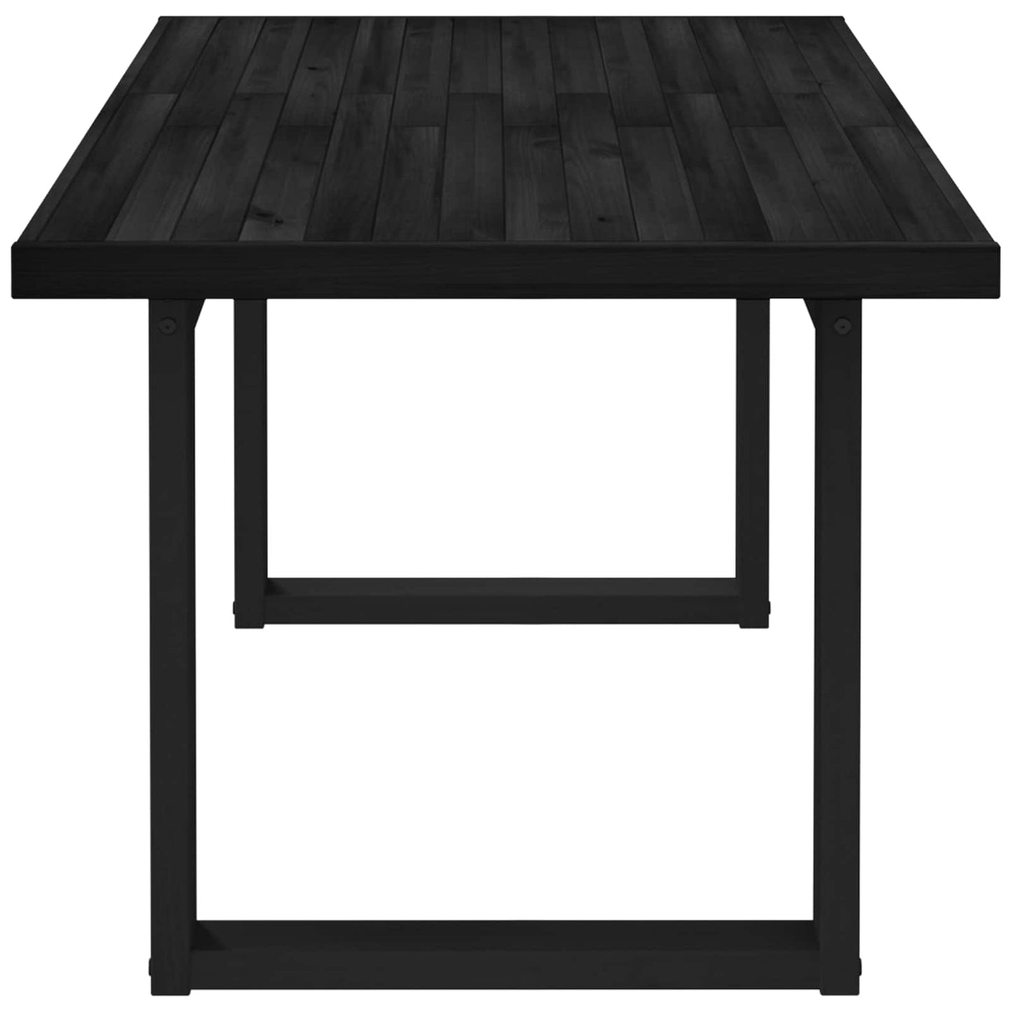 vidaXL Dining Table NOAIN 160 cm Solid Pine Wood Black Rectangular