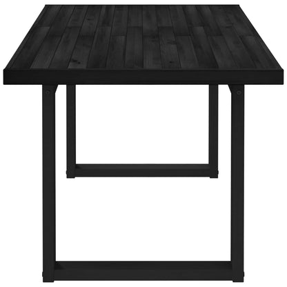 vidaXL Dining Table NOAIN 160 cm Solid Pine Wood Black Rectangular