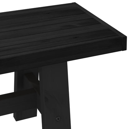 vidaXL Dining Bench NOAIN 160 x 41 x 45 cm Solid Pine Wood Black