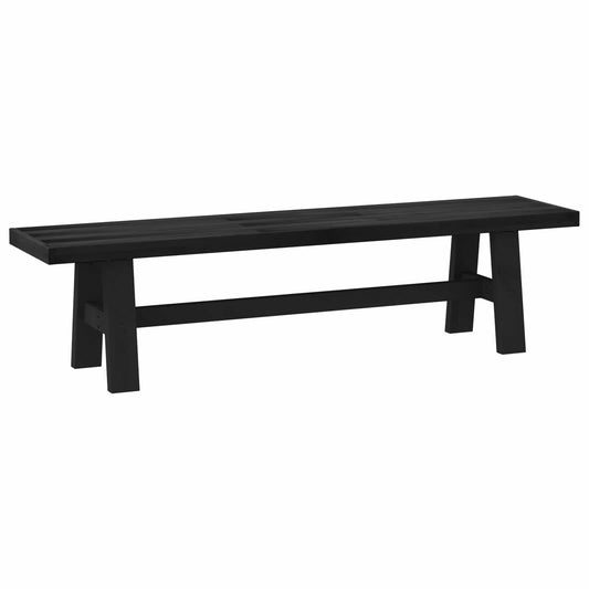 vidaXL Dining Bench NOAIN 160 x 41 x 45 cm Solid Pine Wood Black