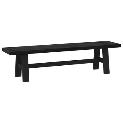 vidaXL Dining Bench NOAIN 160 x 41 x 45 cm Solid Pine Wood Black