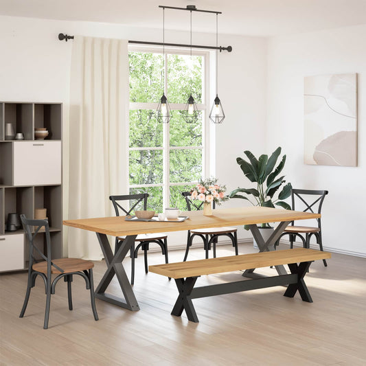 vidaXL Dining Bench NOAIN 160 x 41 x 45 cm Solid Pine Wood Natural