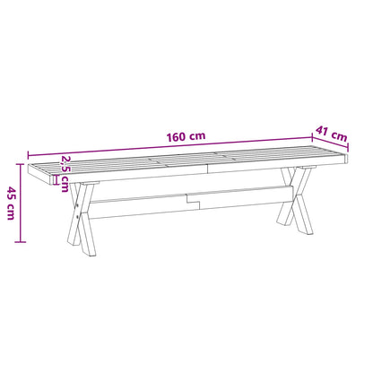 vidaXL Dining Bench NOAIN 160 x 41 x 45 cm Solid Pine Wood Natural