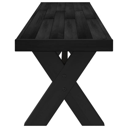 vidaXL Dining Bench NOAIN 160 x 41 x 45 cm Solid Pine Wood Black
