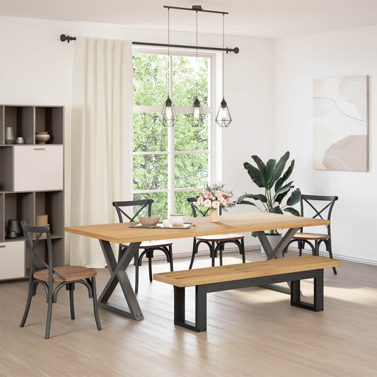 vidaXL Dining Bench NOAIN 160 x 41 x 45 cm Solid Pine Wood Natural