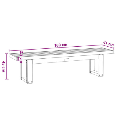 vidaXL Dining Bench NOAIN 160 x 41 x 45 cm Solid Pine Wood Natural